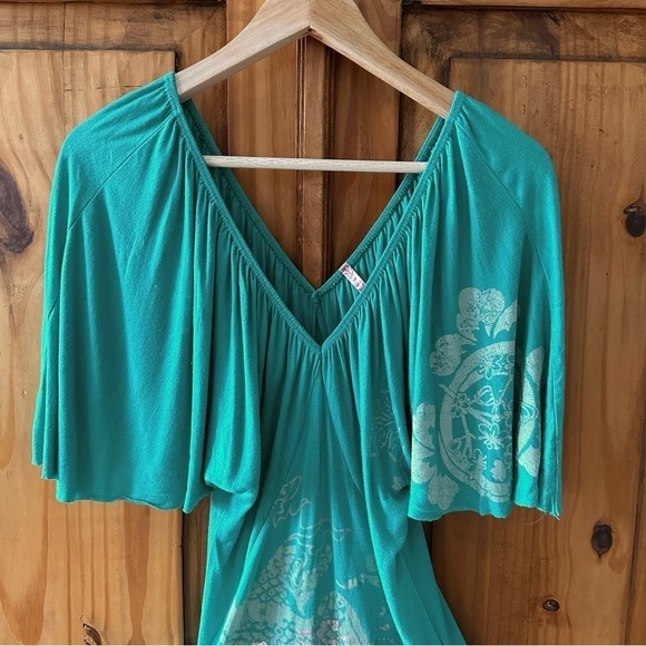 Umgee Turquoise and Silver Mini Dress - Picture 5 of 16